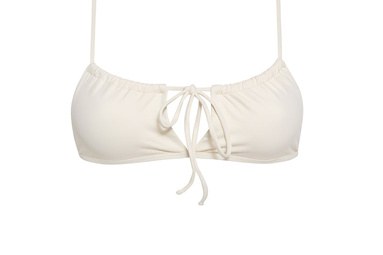 Cream Bandeau Style Bikini Top