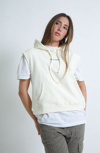 Camila hooded vest - Ivory