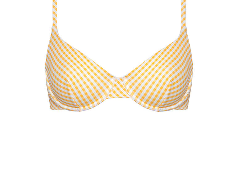 Yellow & White Printed Underwire Bikini Top X24183